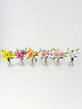 Artificial Flower 16*16*16.5cm Rose in Silver Glass pot GS-03319004 Potted Flowers&Plants 3,000+ sqm showroom with thousands of artificial flowers, plants & trees ready for global sourcing.