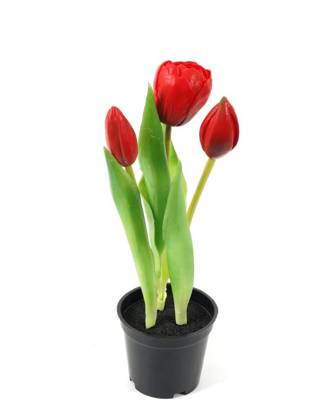 Artificial Table Plants 9*9*24cm Tulip *3 in PP  pot GS-24523024-R1 Potted Flowers&Plants YeahFlower is one of Chinese leading OEM manufacturers and exporters , supplying the silk flowers, wholesale artificial trees