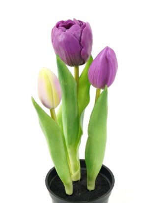 Artificial Table Plants 9*9*24cm Tulip *3 in PP  pot GS-24523024-Z1 Potted Flowers&Plants YeahFlower is one of Chinese leading OEM manufacturers and exporters , supplying the silk flowers, wholesale artificial trees