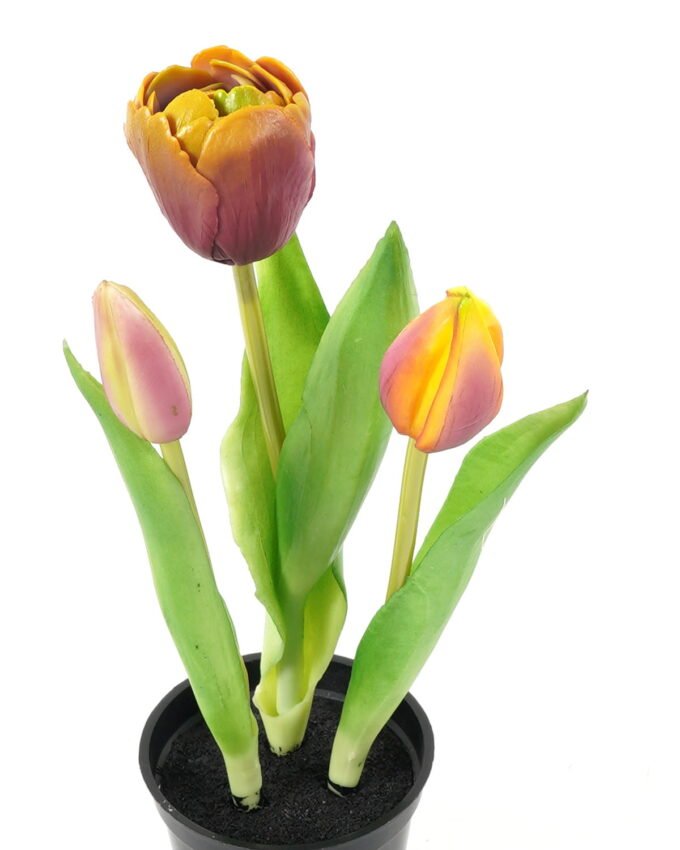 Artificial Table Plants 9*9*24cm Tulip *3 in PP  pot GS-24523024-Z3 Potted Flowers&Plants YeahFlower is one of Chinese leading OEM manufacturers and exporters , supplying the silk flowers, wholesale artificial trees