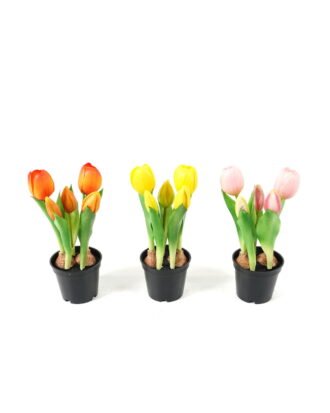 Artificial Table Plants 11*11*22cm Tulip *5  in PP  pot GS-24523025 Potted Flowers&Plants YeahFlower is one of Chinese leading OEM manufacturers and exporters , supplying the silk flowers, wholesale artificial trees
