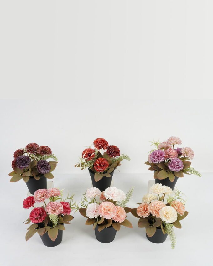 Artificial Flower 20*20*21cm Carnation in PP pot GS-03323039 Potted Flowers&Plants YeahFlower is one of Chinese leading OEM manufacturers and exporters , supplying the silk flowers, wholesale artificial trees