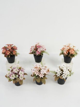 Artificial Flower 16*16*20cm Chrysanthemum Rose in PP pot GS-03323040 Potted Flowers&Plants 3,000+ sqm showroom with thousands of artificial flowers, plants & trees ready for global sourcing.