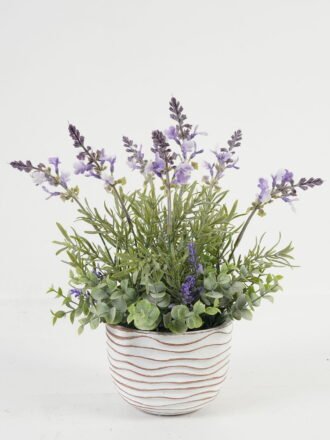 Artificial Flower 18*18*30cm Lavender in cement pot GS-03323081 Potted Flowers&Plants 3,000+ sqm showroom with thousands of artificial flowers, plants & trees ready for global sourcing.
