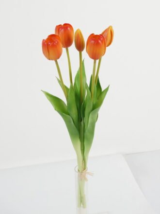 Artificial Flower 12*12*28cm Tulip *5 bundle GS-24523008-R1 Bouquet 3,000+ sqm showroom with thousands of artificial flowers, plants & trees ready for global sourcing.