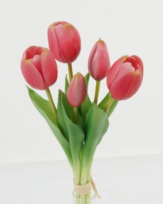 Artificial Flower 12*12*28cm Tulip *5 bundle GS-24523008-R1 Bouquet 3,000+ sqm showroom with thousands of artificial flowers, plants & trees ready for global sourcing.