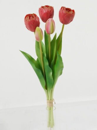 Artificial Flower 15*15*38cm Tulip *5 bundle GS-24523022-R1 Bouquet 3,000+ sqm showroom with thousands of artificial flowers, plants & trees ready for global sourcing.
