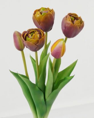 Artificial Flower 15*15*38cm Tulip *5 bundle GS-24523022-Z3 Bouquet 3,000+ sqm showroom with thousands of artificial flowers, plants & trees ready for global sourcing.