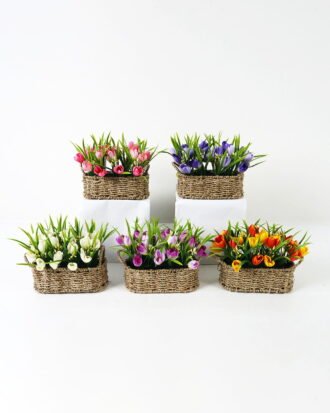 Artificial Flower 25*19*19cm Tulip in Basket GS-03322087 Potted Flowers&Plants YeahFlower is one of Chinese leading OEM manufacturers and exporters , supplying the silk flowers, wholesale artificial trees