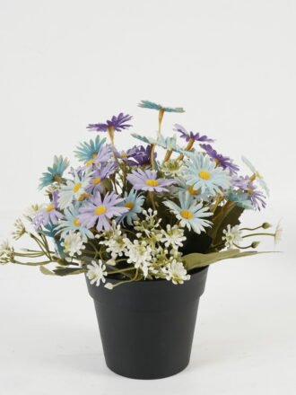 Artificial Table Plants 20*20*19cm Daisy in PP pot GS-03323028-W Potted Flowers&Plants 3,000+ sqm showroom with thousands of artificial flowers, plants & trees ready for global sourcing.