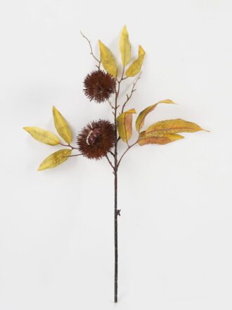 Artificial Branch fruit 43*83cm Chinese chestnut single stem/3 fruit GS-63623003 Leaves&Sprays&Foliages 3,000+ sqm showroom with thousands of artificial flowers, plants & trees ready for global sourcing.