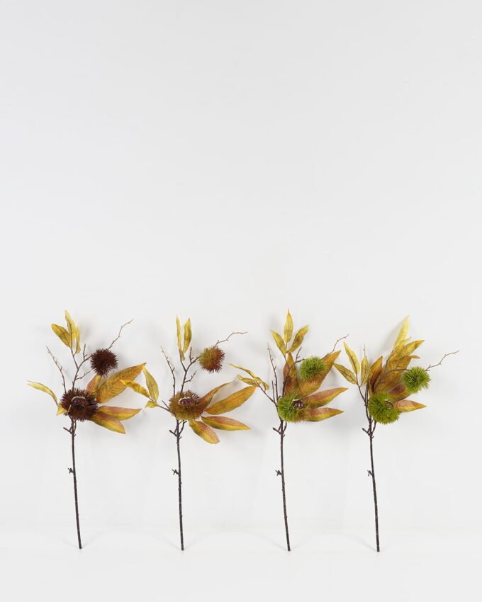 Artificial Branch fruit 18*18*60cm Chinese chestnut single stem/2 fruit GS-63623002 Leaves&Sprays&Foliages YeahFlower is one of Chinese leading OEM manufacturers and exporters , supplying the silk flowers, wholesale artificial trees