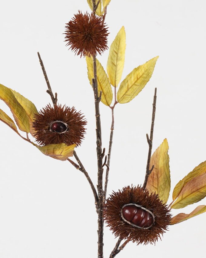 Artificial Branch fruit 43*83cm Chinese chestnut single stem/3 fruit GS-63623003 Leaves&Sprays&Foliages YeahFlower is one of Chinese leading OEM manufacturers and exporters , supplying the silk flowers, wholesale artificial trees
