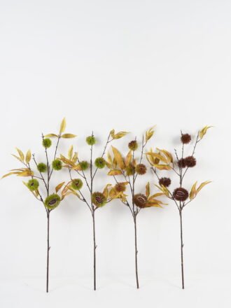 Artificial Branch fruit 42*30*92cm Chinese chestnut single stem/5 fruit GS-63623004-G1 Leaves&Sprays&Foliages 3,000+ sqm showroom with thousands of artificial flowers, plants & trees ready for global sourcing.