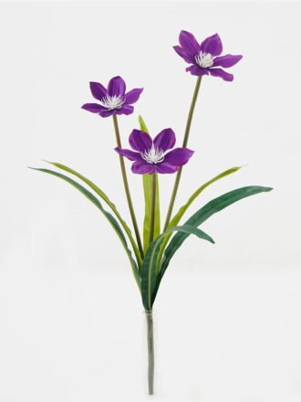 Artificial Flower 34*34*49cm Clematis *3 single stem GS-128J23026CONTI-R1 Flowers Bush 3,000+ sqm showroom with thousands of artificial flowers, plants & trees ready for global sourcing.