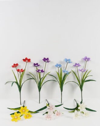 Artificial Flower 34*34*49cm Clematis *3 single stem GS-128J23026CONTI Flowers Bush 3,000+ sqm showroom with thousands of artificial flowers, plants & trees ready for global sourcing.