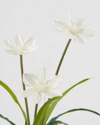 Artificial Flower 34*34*49cm Clematis *3 single stem GS-128J23026CONTI Flowers Bush 3,000+ sqm showroom with thousands of artificial flowers, plants & trees ready for global sourcing.