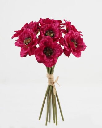 Artificial Flower 21*21*33cm Poppy *9 bundle GS-128J23024-R1 Bouquet YeahFlower is one of Chinese leading OEM manufacturers and exporters , supplying the silk flowers, wholesale artificial trees