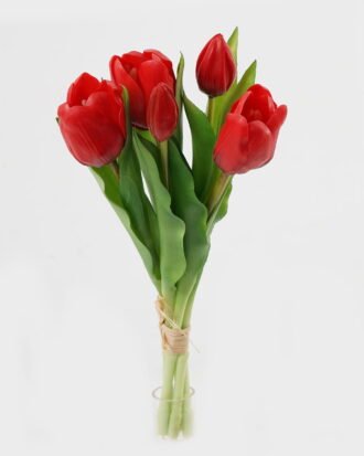 Artificial Flower 14*14*31cm Tulip *5 bundle GS-24523017-R1 Bouquet 3,000+ sqm showroom with thousands of artificial flowers, plants & trees ready for global sourcing.