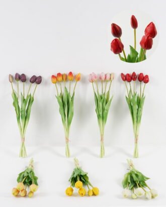 Artificial Flower 15*15*43cm Tulip *5 bundle GS-24523018 Bouquet 3,000+ sqm showroom with thousands of artificial flowers, plants & trees ready for global sourcing.