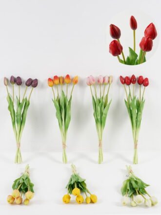 Artificial Flower 15*15*43cm Tulip *5 bundle GS-24523018-P1 Bouquet 3,000+ sqm showroom with thousands of artificial flowers, plants & trees ready for global sourcing.