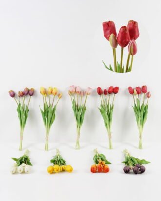 Artificial Flower 16*16*46cm Tulip *5 bundle GS-24523020 Bouquet 3,000+ sqm showroom with thousands of artificial flowers, plants & trees ready for global sourcing.