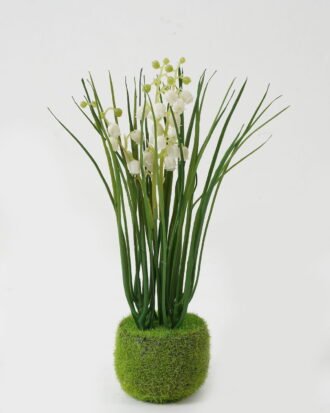 Artificial Flower 10*10*24CM lily of the valley grass ball GS-41323003KIK Potted Flowers&Plants YeahFlower is one of Chinese leading OEM manufacturers and exporters , supplying the silk flowers, wholesale artificial trees