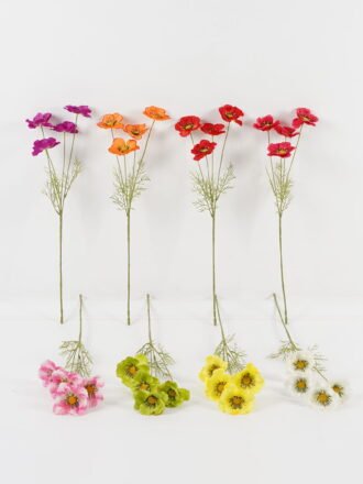 Artificial Flower 14*14*60cm Zinnia elegans Jacq *3 single stem GS-12823006-P1 Single Flowers 3,000+ sqm showroom with thousands of artificial flowers, plants & trees ready for global sourcing.
