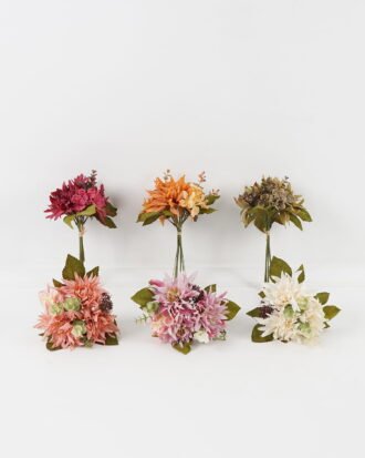 Artificial Flower 18*18*26cm Garden dahlia *5 bundle GS-72023011 Bouquet YeahFlower is one of Chinese leading OEM manufacturers and exporters , supplying the silk flowers, wholesale artificial trees