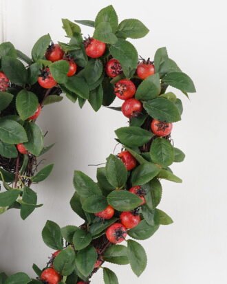 Artificial Flower 40*40cm Haw apple wreath GS-65623170 Christmas Item YeahFlower is one of Chinese leading OEM manufacturers and exporters , supplying the silk flowers, wholesale artificial trees