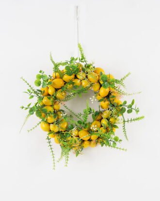 Artificial Flower 40*40cm Lemon wreath GS-65623172 Christmas Item YeahFlower is one of Chinese leading OEM manufacturers and exporters , supplying the silk flowers, wholesale artificial trees