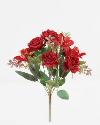 Artificial Flower 28*28*42cm Lily+Rose *10 bush GS-71923004-R1 Single Flowers YeahFlower is one of Chinese leading OEM manufacturers and exporters , supplying the silk flowers, wholesale artificial trees