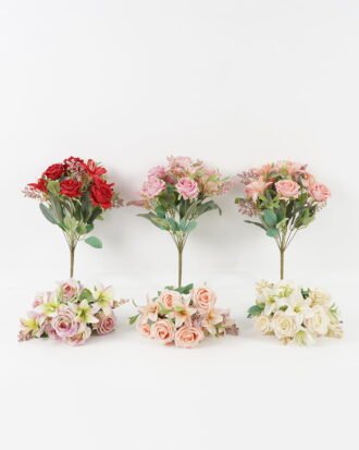 Artificial Flower 28*28*42cm Lily+Rose *10 bush GS-71923004 Single Flowers YeahFlower is one of Chinese leading OEM manufacturers and exporters , supplying the silk flowers, wholesale artificial trees