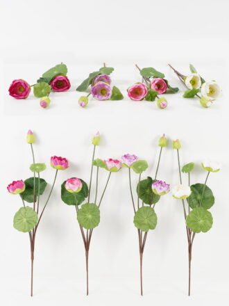 Artificial Flower 18*18*21cm Lotus flower *7 bush GS-12723003 Single Flowers 3,000+ sqm showroom with thousands of artificial flowers, plants & trees ready for global sourcing.