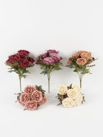 Artificial Flower 26*26*45cm Peony *9 bush GS-36623050-W1 Flowers Bush 3,000+ sqm showroom with thousands of artificial flowers, plants & trees ready for global sourcing.