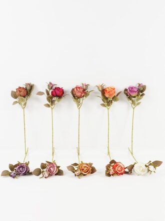 Artificial Flower 20*20*47cm Rose *2 single stem GS-68023004-P1 Single Flowers 3,000+ sqm showroom with thousands of artificial flowers, plants & trees ready for global sourcing.