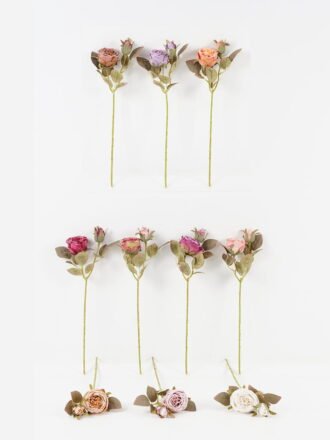 Artificial Flower 20*20*46cm Rose *2 single stem GS-68023006-Y1 Single Flowers 3,000+ sqm showroom with thousands of artificial flowers, plants & trees ready for global sourcing.