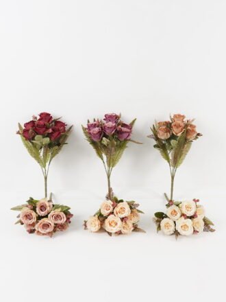 Artificial Flower 26*26*46cm  Rose *7 bush GS-36623032-Z1 Flowers Bush 3,000+ sqm showroom with thousands of artificial flowers, plants & trees ready for global sourcing.