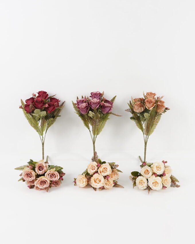 Artificial Flower 26*26*46cm  Rose *7 bush GS-36623032-K1 Flowers Bush 3,000+ sqm showroom with thousands of artificial flowers, plants & trees ready for global sourcing.