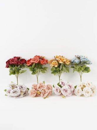 Artificial Flower 24*24*35cm Rose *7 bush GS-72223002-C1 Flowers Bush 3,000+ sqm showroom with thousands of artificial flowers, plants & trees ready for global sourcing.