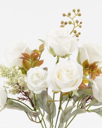 Artificial Flower 18*18*30cm Rose *8 bush GS-71923005-W1 Flowers Bush YeahFlower is one of Chinese leading OEM manufacturers and exporters , supplying the silk flowers, wholesale artificial trees