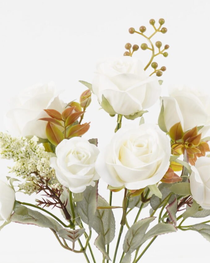 Artificial Flower 18*18*30cm Rose *8 bush GS-71923005-W1 Flowers Bush YeahFlower is one of Chinese leading OEM manufacturers and exporters , supplying the silk flowers, wholesale artificial trees