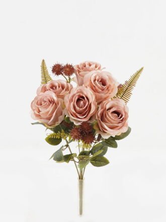 Artificial Flower 30*30*47cm  Rose *9 bush GS-36623029 Flowers Bush 3,000+ sqm showroom with thousands of artificial flowers, plants & trees ready for global sourcing.