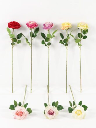 Artificial Flower 11*11*51cm Rose single stem GS-67923002-R2 Single Flowers 3,000+ sqm showroom with thousands of artificial flowers, plants & trees ready for global sourcing.