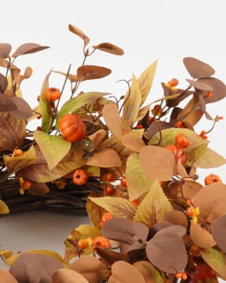 Artificial Plant 51*51cm Pumpkin wreath GS-71423004 Leaves&Sprays&Foliages YeahFlower is one of Chinese leading OEM manufacturers and exporters , supplying the silk flowers, wholesale artificial trees