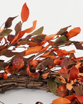 Artificial Plant 51*51cm Pumpkin wreath GS-71423007 Banners&Garlands YeahFlower is one of Chinese leading OEM manufacturers and exporters , supplying the silk flowers, wholesale artificial trees
