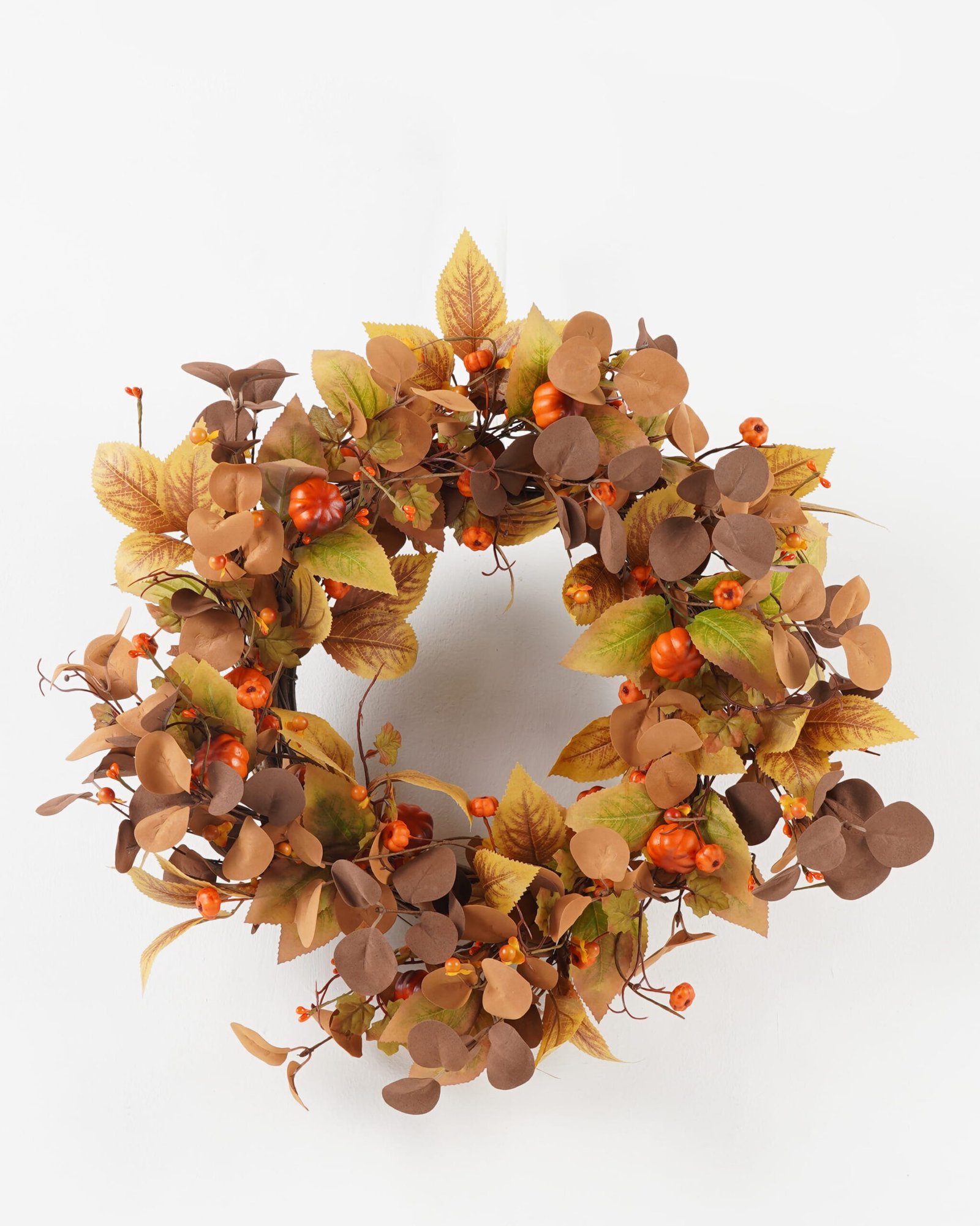 Artificial Plant 51*51cm Pumpkin wreath GS-71423004 Leaves&Sprays&Foliages YeahFlower is one of Chinese leading OEM manufacturers and exporters , supplying the silk flowers, wholesale artificial trees