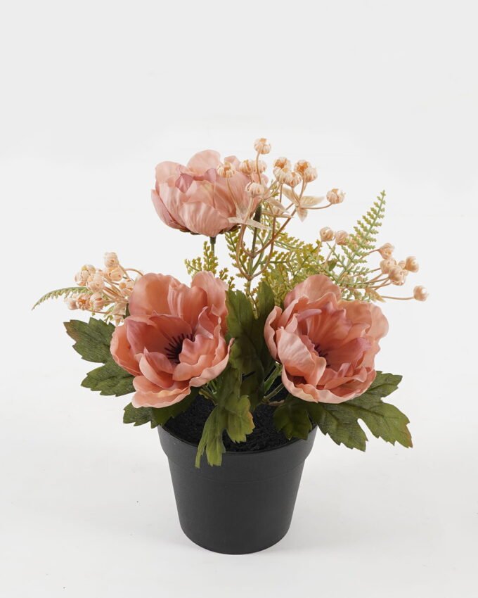 Artificial Flower 21*21*25cm Anemone in PP pot GS-03323144-P1 2024Jan YeahFlower is one of Chinese leading OEM manufacturers and exporters , supplying the silk flowers, wholesale artificial trees