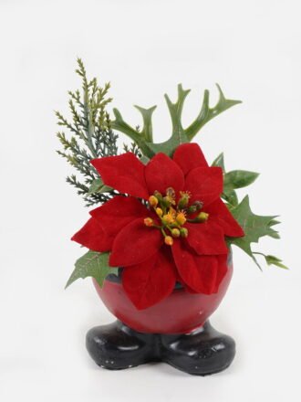 Artificial Flower 9*9*15cm Christmas flower  in cemnet pot GS-51723076 Potted Flowers&Plants 3,000+ sqm showroom with thousands of artificial flowers, plants & trees ready for global sourcing.