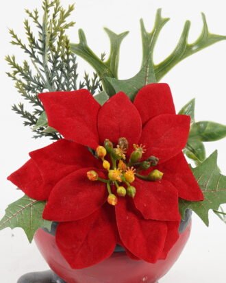 Artificial Flower 8*8*16cm Christmas flower in cemnet pot GS-51723077 2024Feb YeahFlower is one of Chinese leading OEM manufacturers and exporters , supplying the silk flowers, wholesale artificial trees